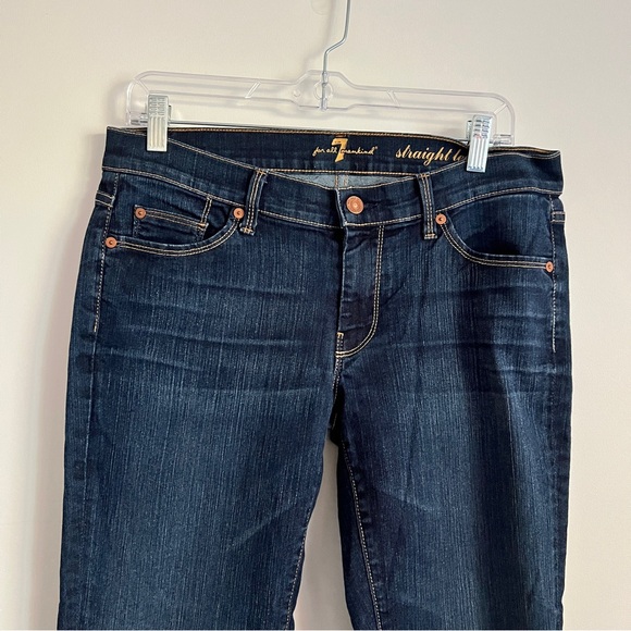 7 For All Mankind Straight Leg Dark Wash Denim Women’s Size 31 - Picture 3 of 9